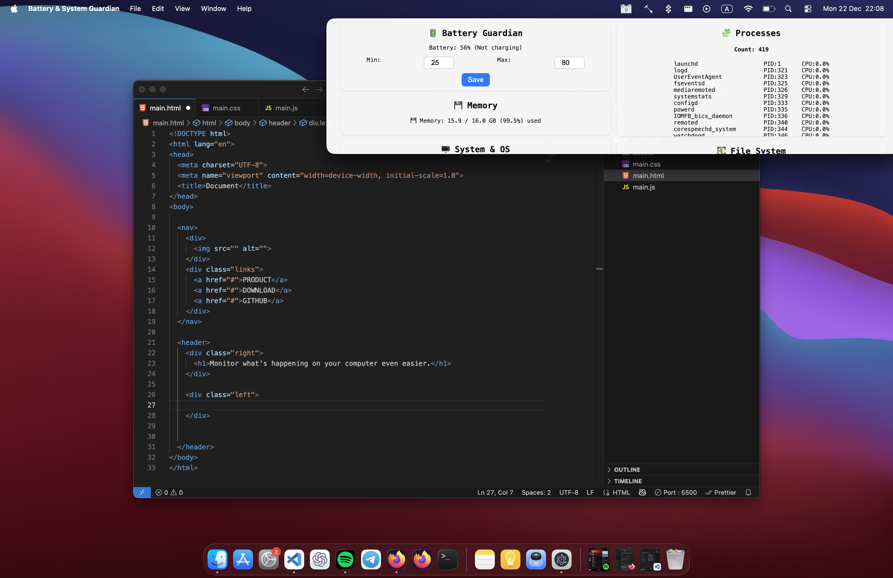 Battery & System Guardian Screenshot